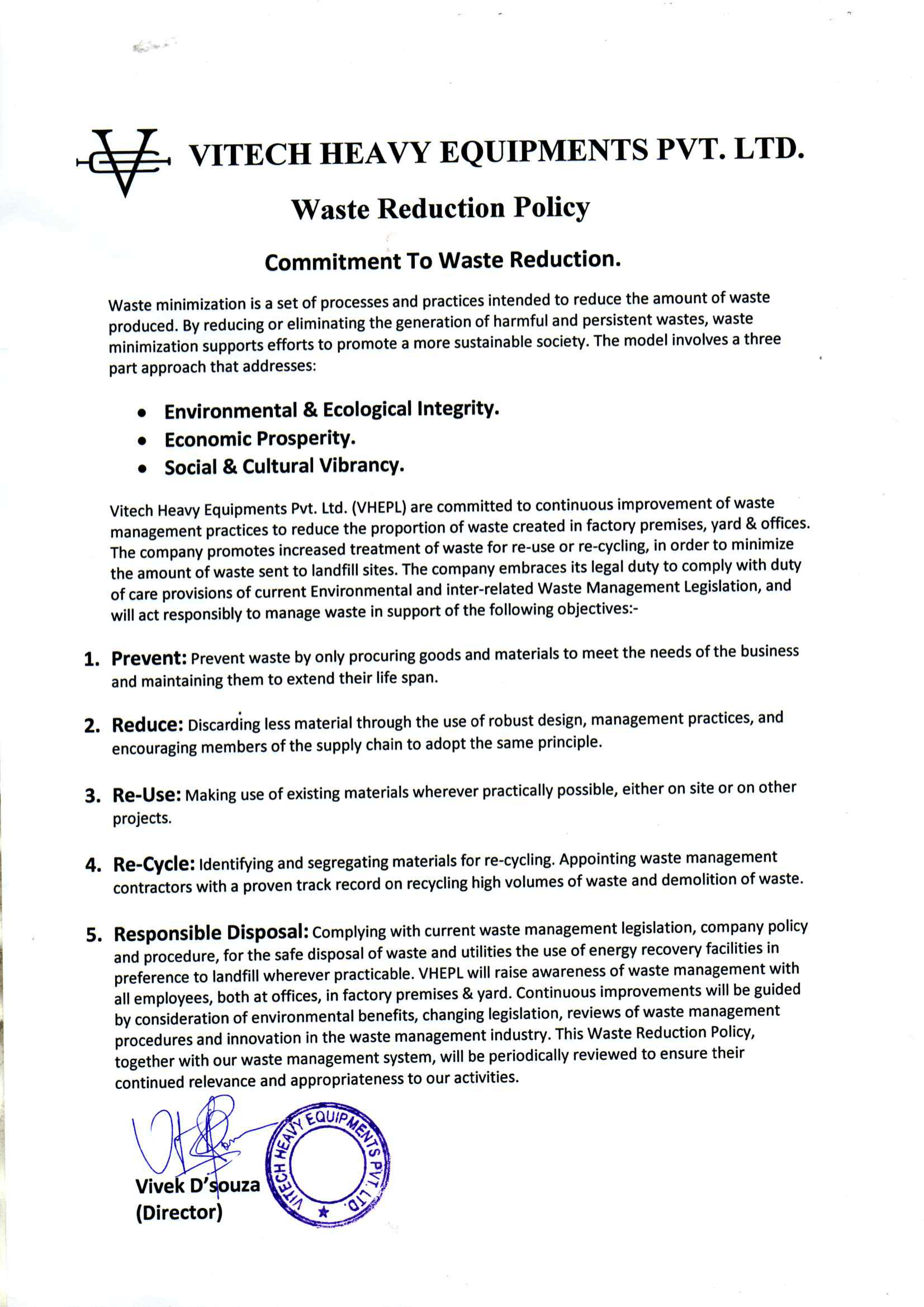 Waste Reduction Policy